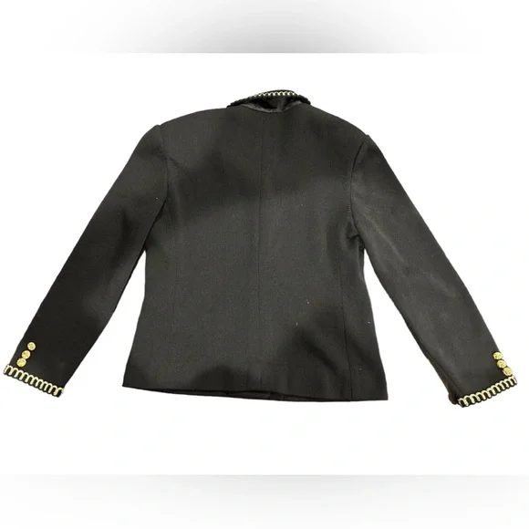 Vintage Castleberry NY London Knit Jacket Cardigan Chanel Vibes Black Gold - Picture 4 of 5